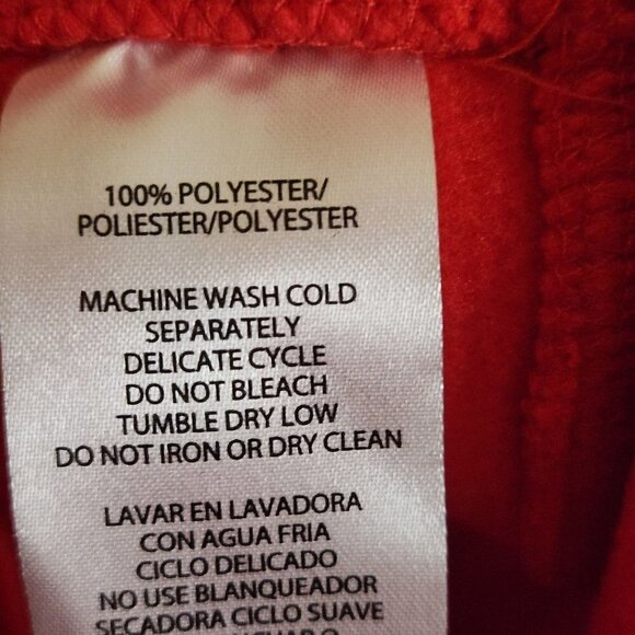 Tommy Hilfiger Red Subtle Spell Out Fleece Full Zip Top Size L - Picture 8 of 8